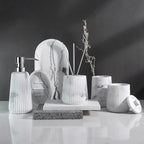 Accesorios de Baño en Arenisca – Elegancia Texturizada y Funcionalidad-Bathroom Accessory Sets-Hogar88-Hogar88