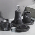 Accesorios de Baño en Arenisca – Elegancia Texturizada y Funcionalidad-Bathroom Accessory Sets-Hogar88-Hogar88