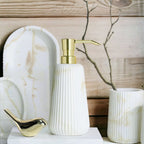 Accesorios de Baño en Arenisca – Elegancia Texturizada y Funcionalidad-Bathroom Accessory Sets-Hogar88-Hogar88