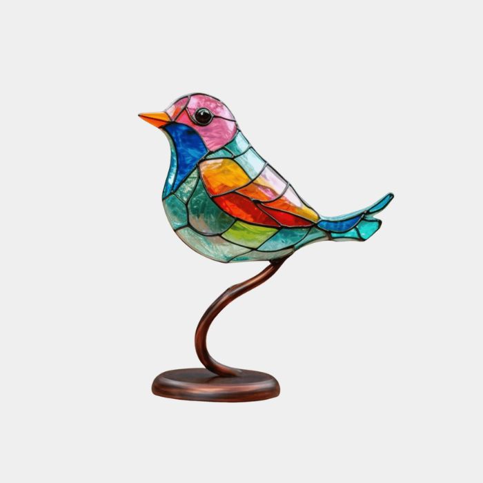 Adorno de Pájaro de Vidrio Artesanal – Decoración Colorida y Elegante para el Hogar-Home Decor-Hogar88-Confianza en uno mismo (1 pájaro)-Hogar88