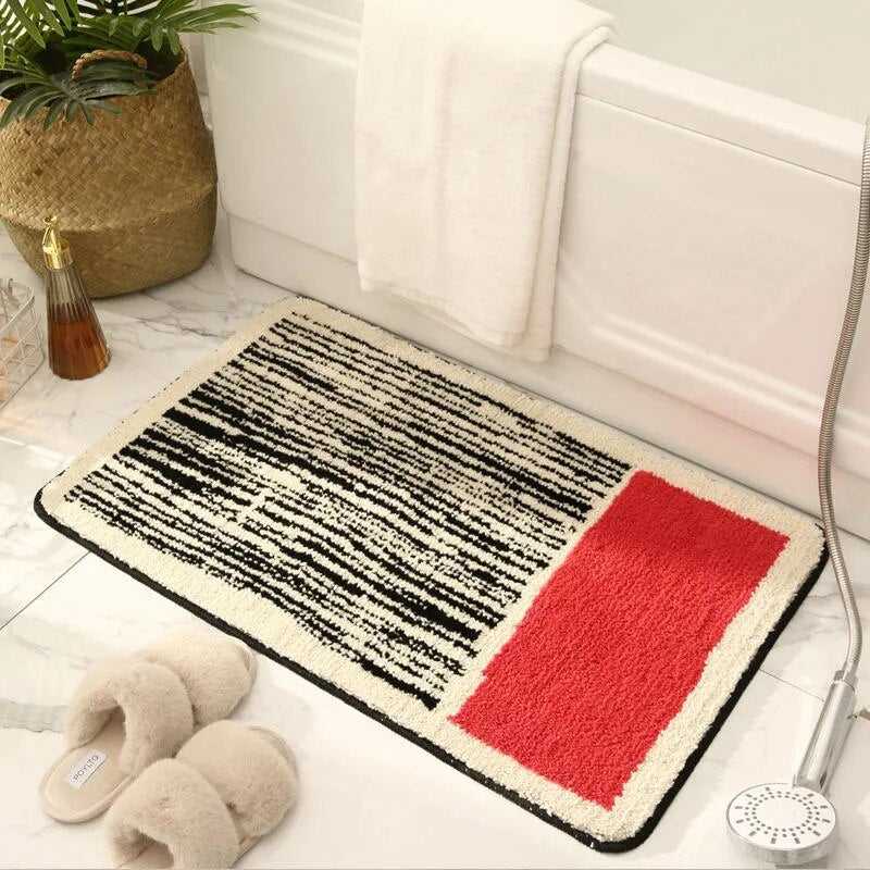 Alfombra de Baño Hecha a Mano – Diseño Abstracto para Baños Modernos-Bath Mats & Rugs-Hogar88-Hogar88