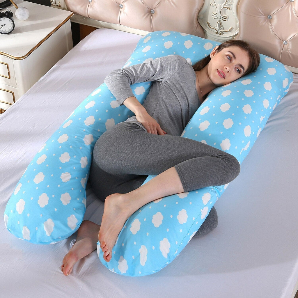 Almohada de Embarazo y Lactancia en Forma de U – Confort Total para Dormir-Pillows-Hogar88-Cielo azul claro-Hogar88