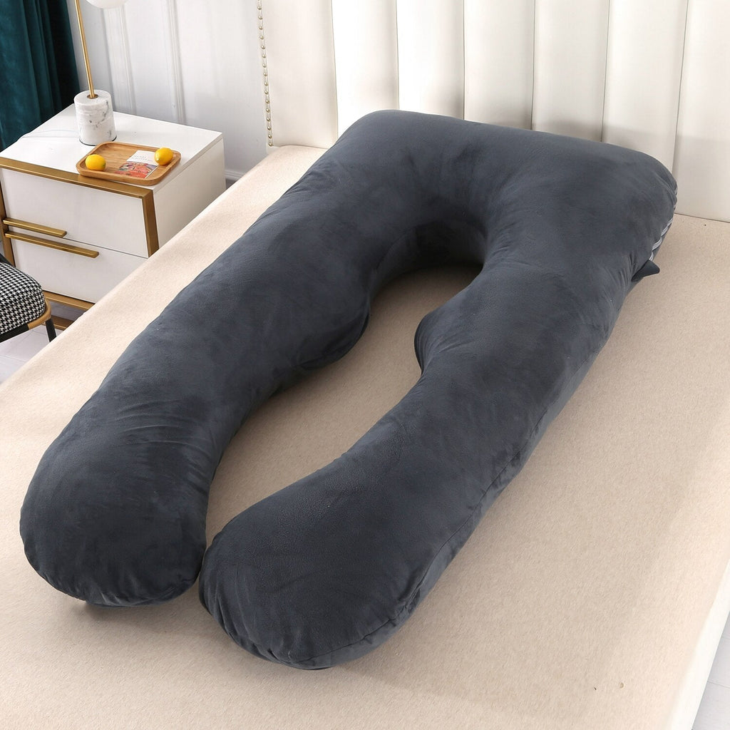 Almohada de Embarazo y Lactancia en Forma de U – Confort Total para Dormir-Pillows-Hogar88-Negro-Hogar88
