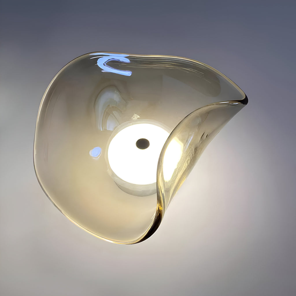 Aplique Curvo de Cristal Nórdico – Luz LED Minimalista Japandi-Wall light-Hogar88-Hogar88