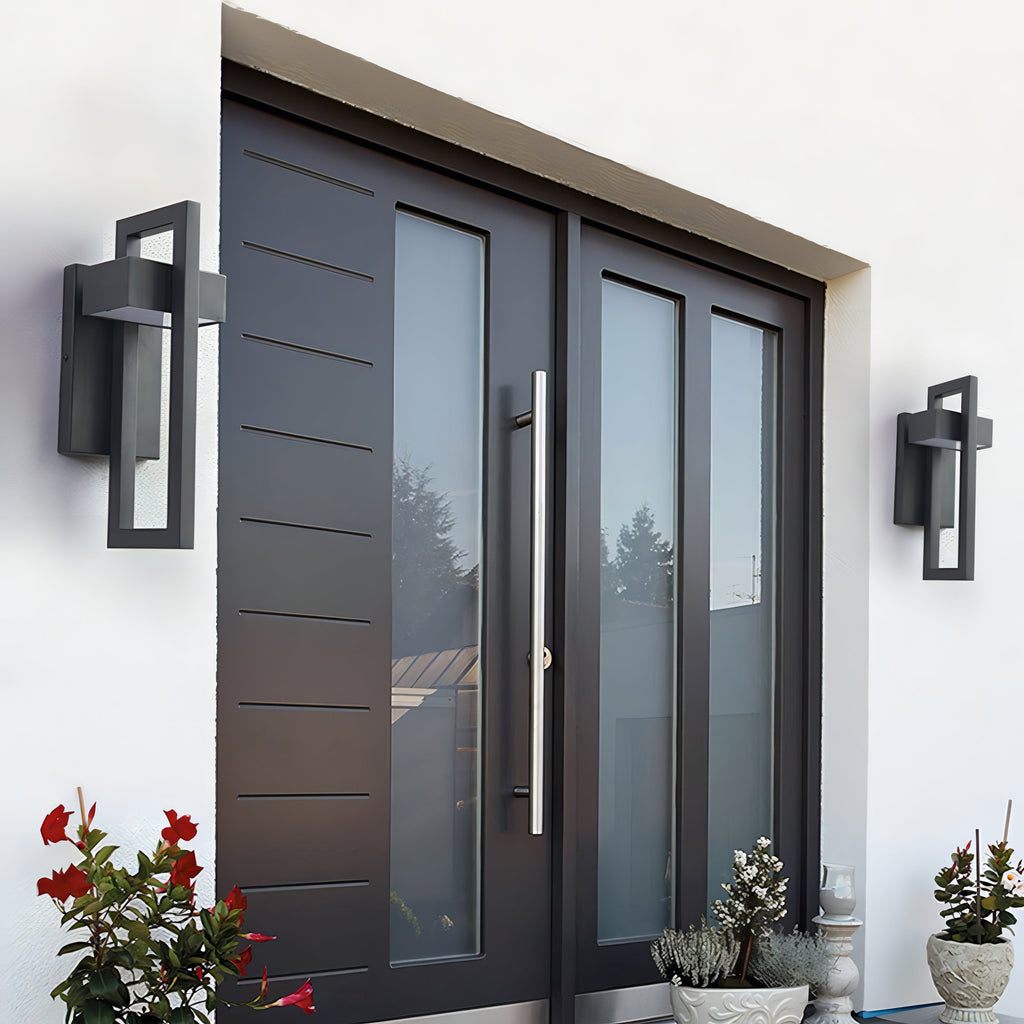 Aplique Exterior Negro de Acero – Iluminación Moderna IP65-Wall Light Fixtures-Hogar88-Hogar88