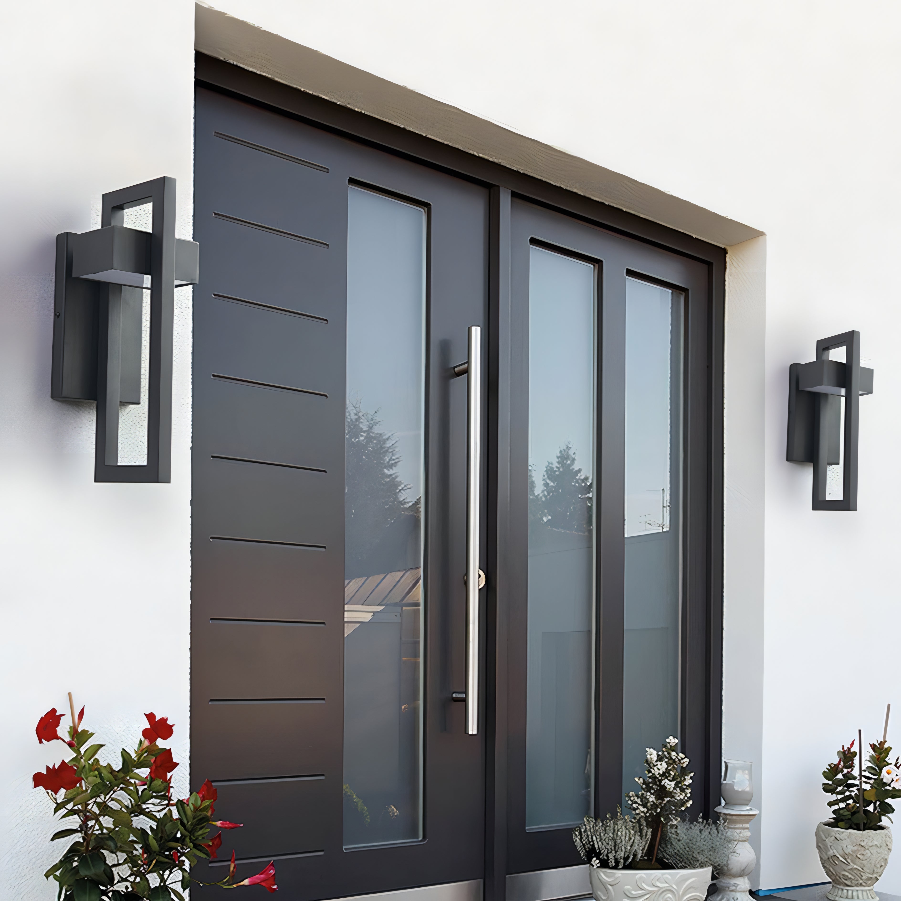 Aplique Exterior Negro de Acero – Iluminación Moderna IP65-Wall Light Fixtures-Hogar88-Hogar88