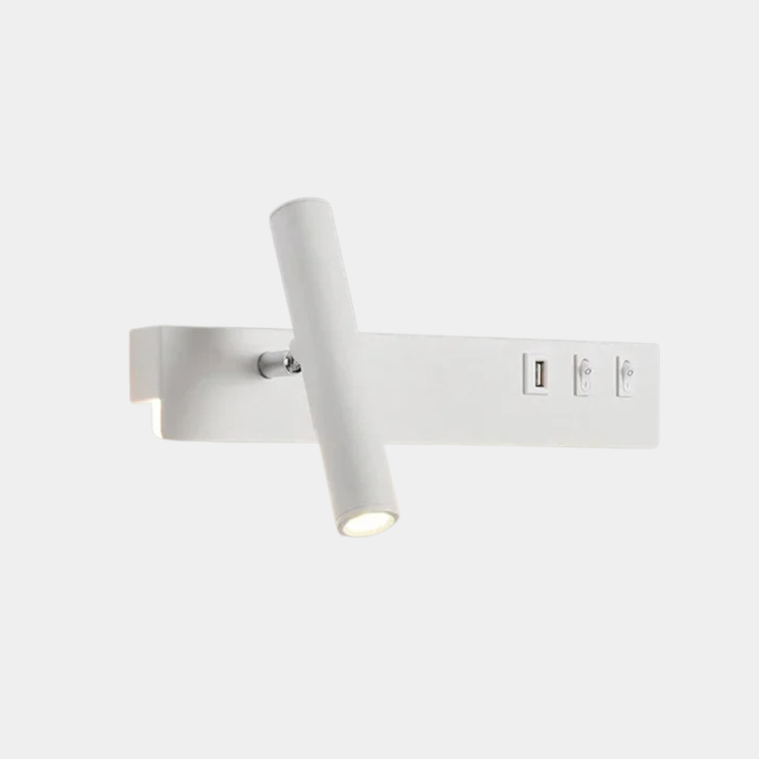 Aplique LED Nórdico de Pared – Luz Minimalista con Interruptor-Wall Light Fixtures-Hogar88-Blanco/Derecha-Hogar88