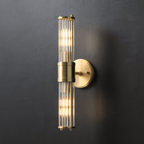 Aplique LED de Pared en Cristal y Latón – Estilo Moderno para Ambientes de Lujo-Wall Light Fixtures-Hogar88-Hogar88