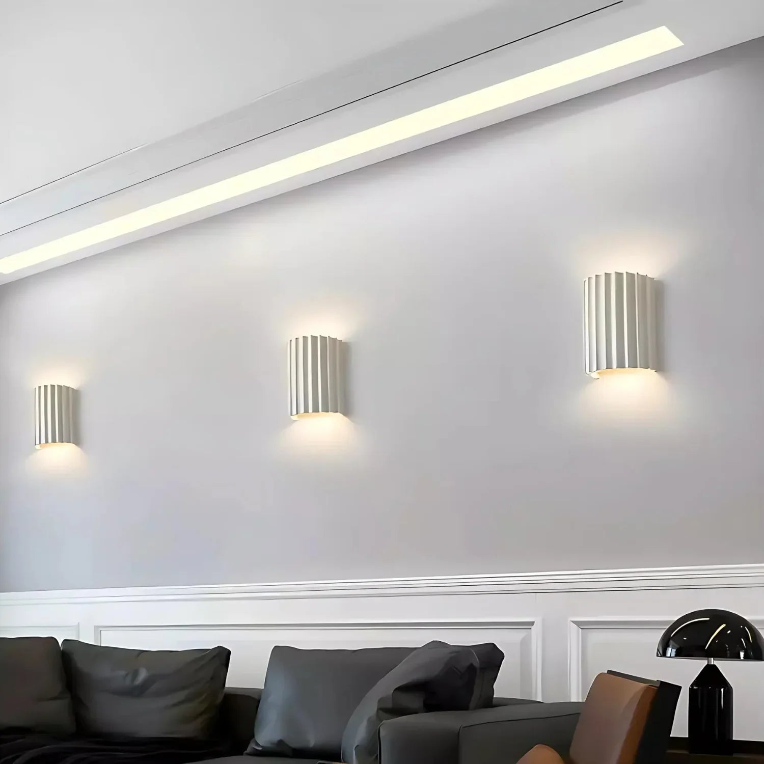 Aplique Minimalista de Resina – Luz de Pared con Textura Ondulada-Wall light-Hogar88-Hogar88
