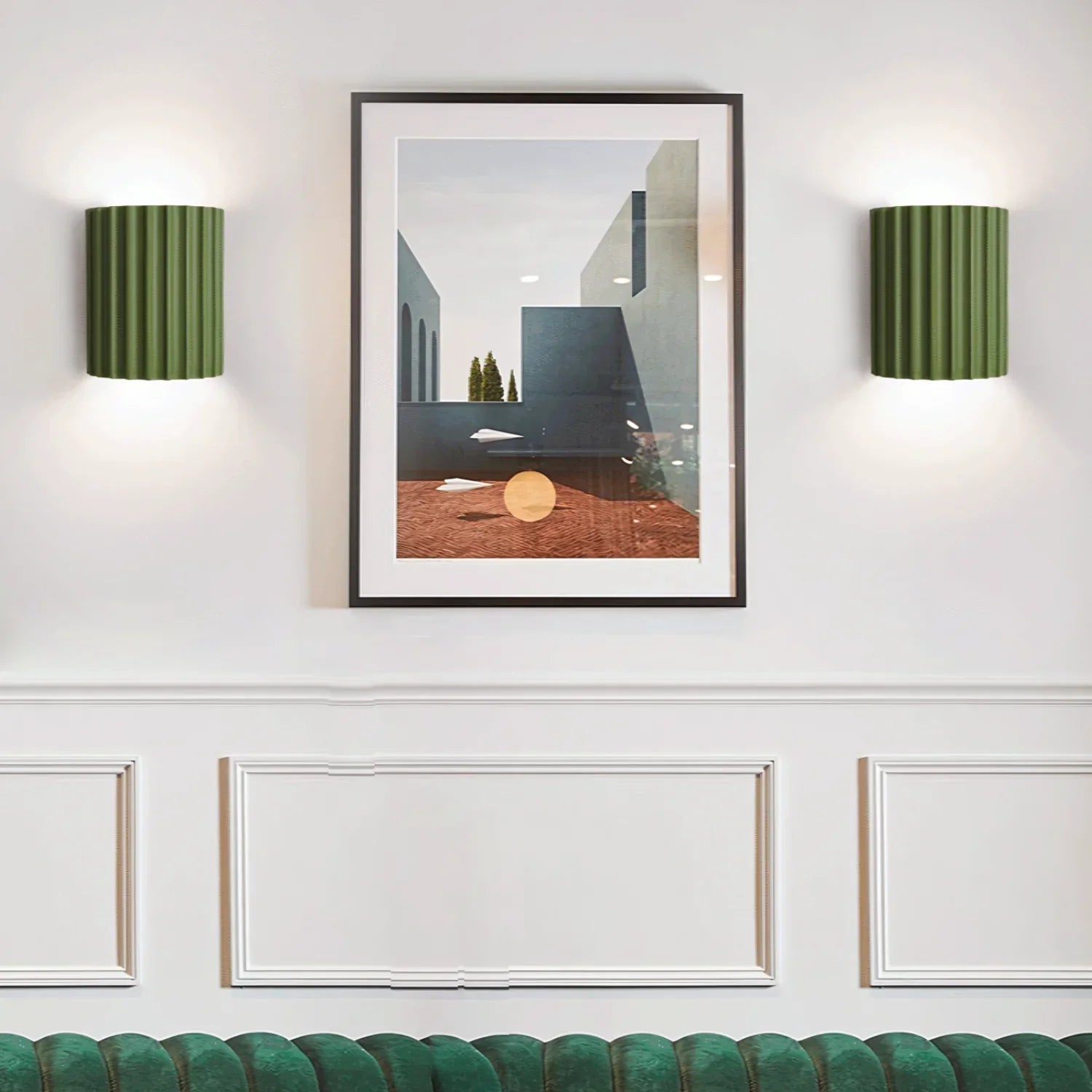 Aplique Minimalista de Resina – Luz de Pared con Textura Ondulada-Wall light-Hogar88-Hogar88