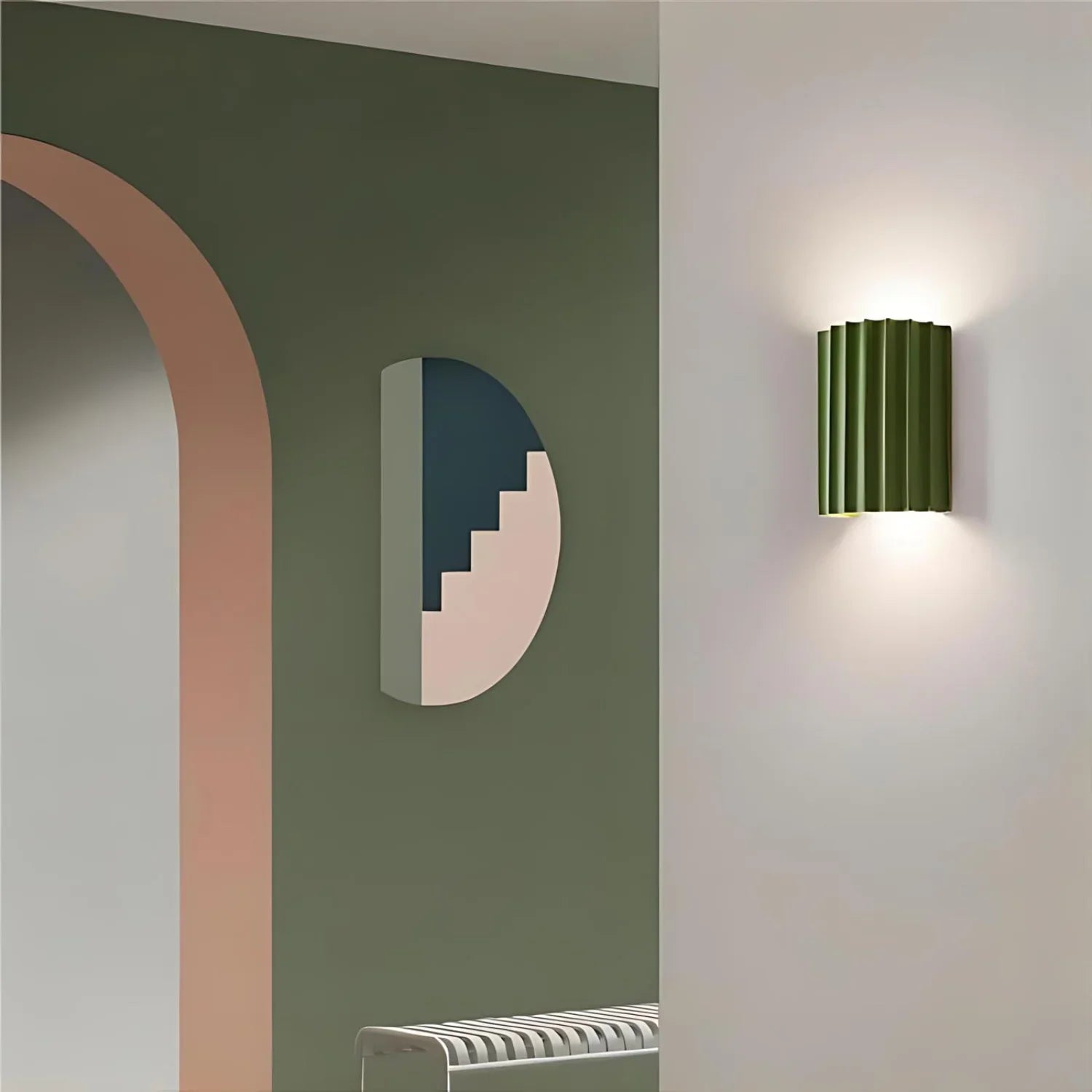 Aplique Minimalista de Resina – Luz de Pared con Textura Ondulada-Wall light-Hogar88-Hogar88