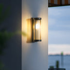 Aplique Solar de Metal y Cristal – Iluminación Exterior Moderna-Wall Light Fixtures-Hogar88-Hogar88