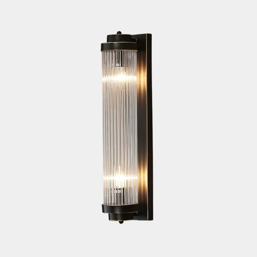 Aplique Solar de Metal y Cristal – Iluminación Exterior Moderna-Wall Light Fixtures-Hogar88-Hogar88