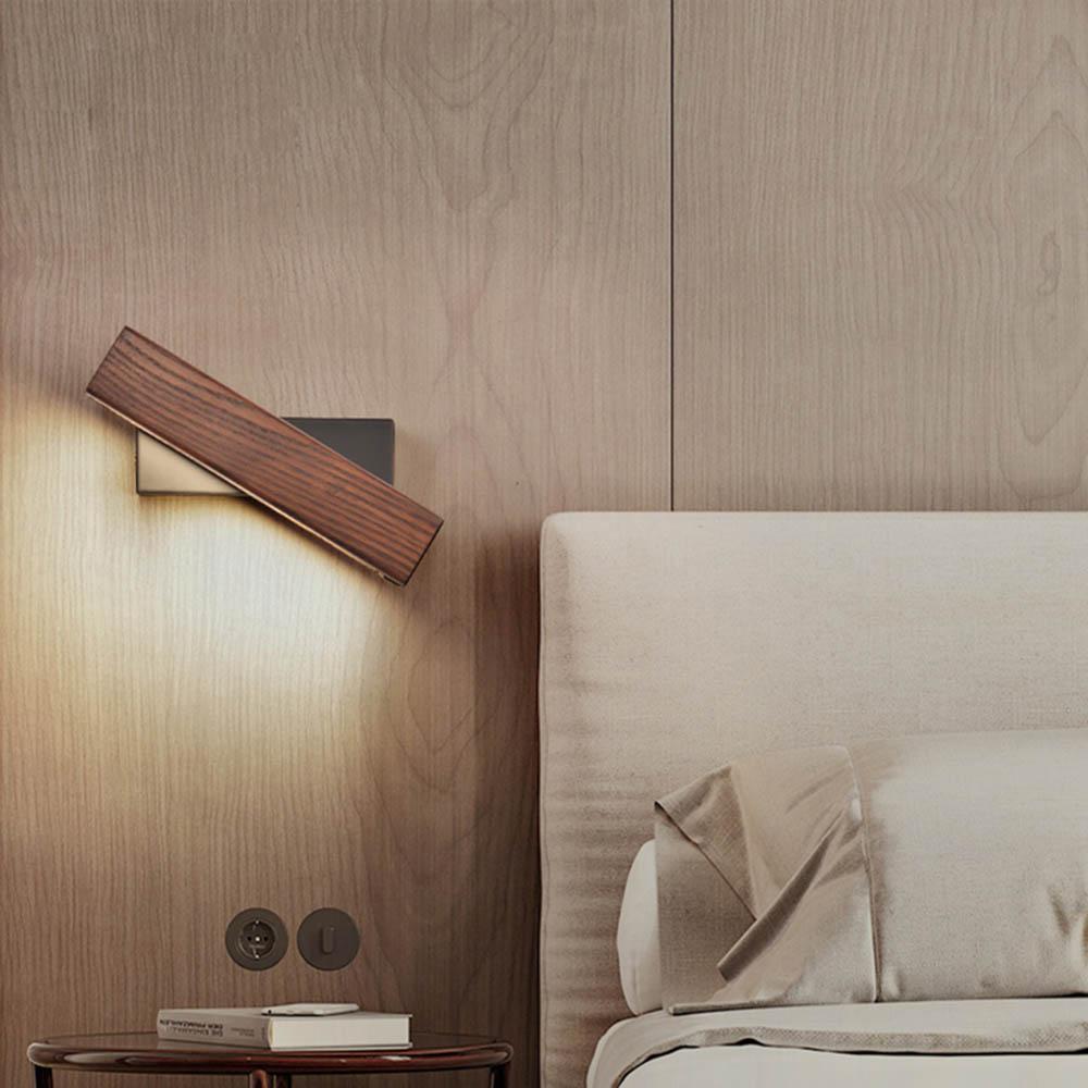Aplique de Madera LED – Luz Giratoria con Diseño Elegante-Wall Light Fixtures-Hogar88-Hogar88