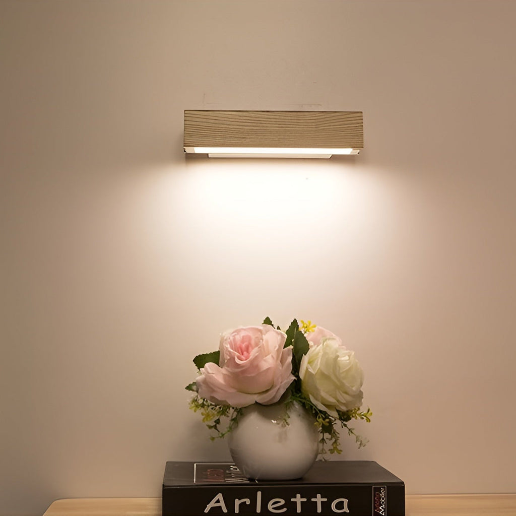 Aplique de Madera LED – Luz Giratoria con Diseño Elegante-Wall Light Fixtures-Hogar88-Hogar88