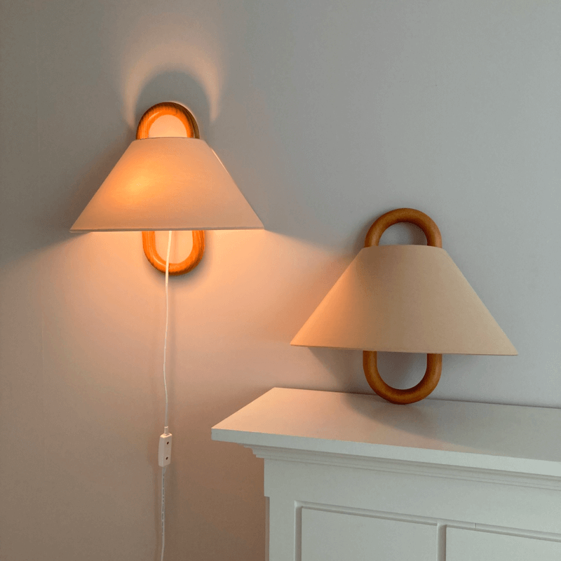 Aplique de Madera Semicírculo – Diseño Plegado para Ambientes Acogedores-Wall Light Fixtures-Hogar88-Hogar88