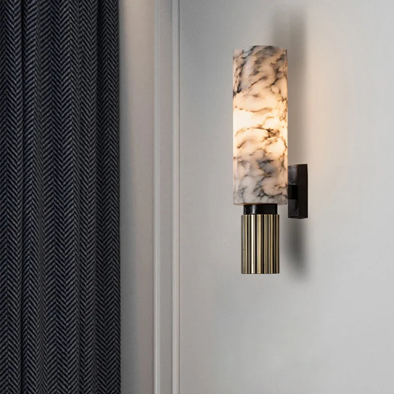 Aplique de Mármol Elegante – Luz Suave y Diseño Duradero-Wall Light Fixtures-Hogar88-Hogar88