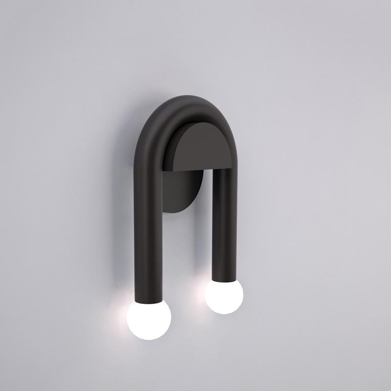 Aplique de Pared Doble Arco de Metal – Iluminación Moderna Minimalista-Wall Light Fixtures-Hogar88-Hogar88