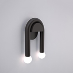 Aplique de Pared Doble Arco de Metal – Iluminación Moderna Minimalista-Wall Light Fixtures-Hogar88-Hogar88