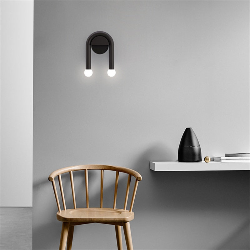 Aplique de Pared Doble Arco de Metal – Iluminación Moderna Minimalista-Wall Light Fixtures-Hogar88-Hogar88