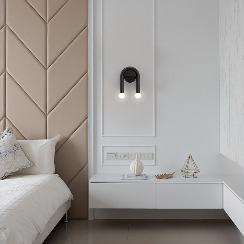 Aplique de Pared Doble Arco de Metal – Iluminación Moderna Minimalista-Wall Light Fixtures-Hogar88-Hogar88