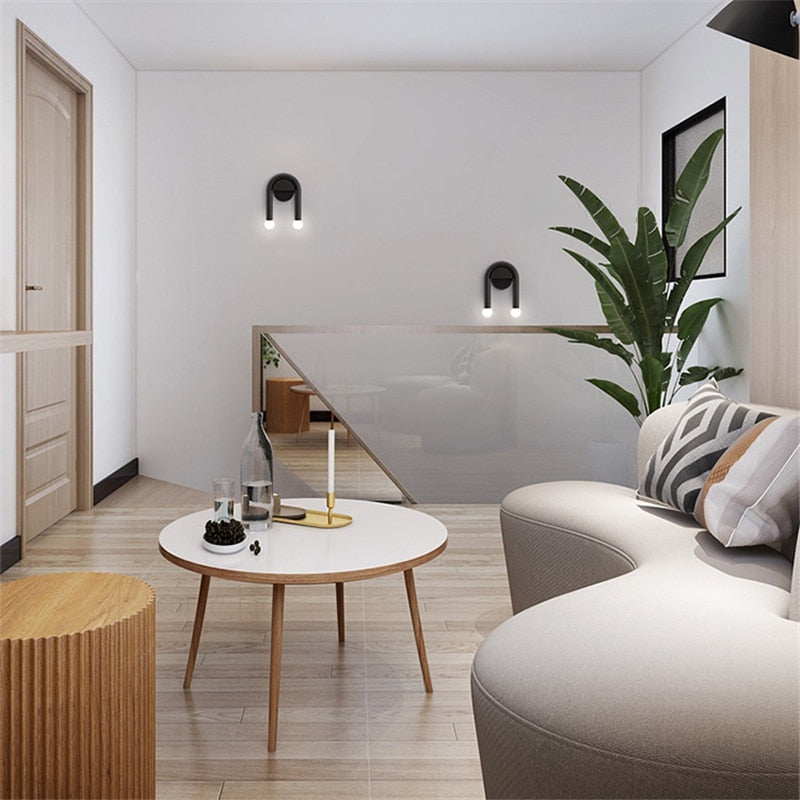 Aplique de Pared Doble Arco de Metal – Iluminación Moderna Minimalista-Wall Light Fixtures-Hogar88-Hogar88