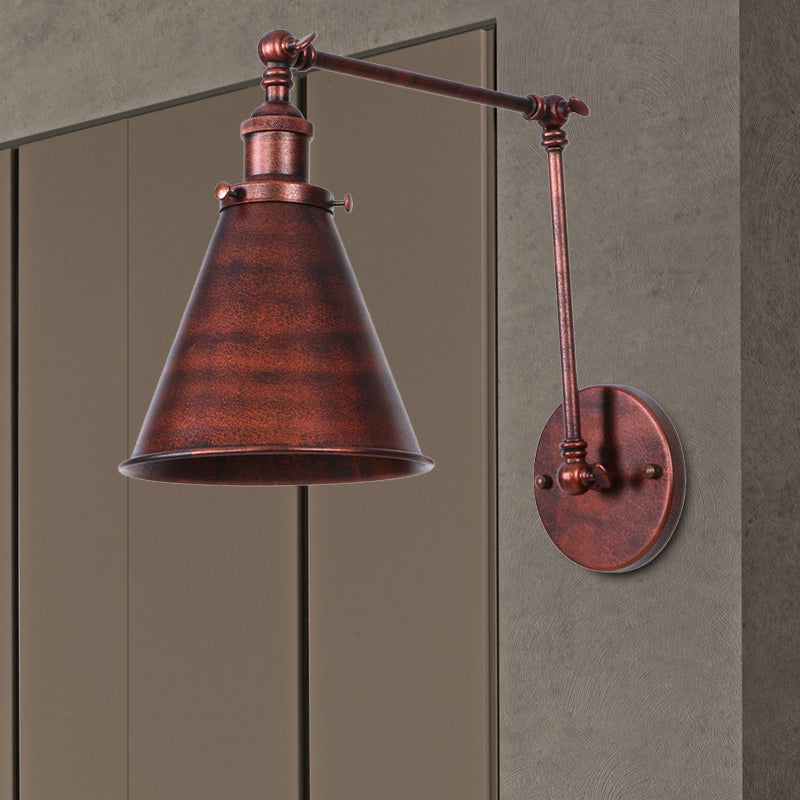 Aplique de Pared Industrial Cónico – Estilo Rústico para Dormitorio-Wall Light Fixtures-Hogar88-Hogar88