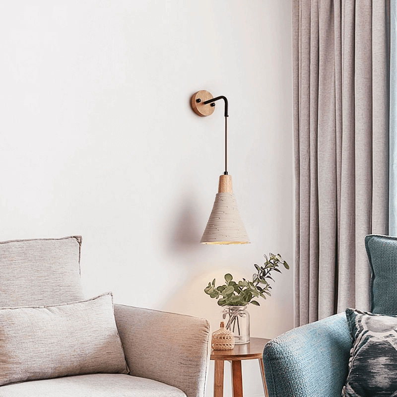 Aplique de Pared Mid-Century en Madera Texturizada – Estilo Retro para Ambientes Sofisticados-Wall Light Fixtures-Hogar88-Hogar88