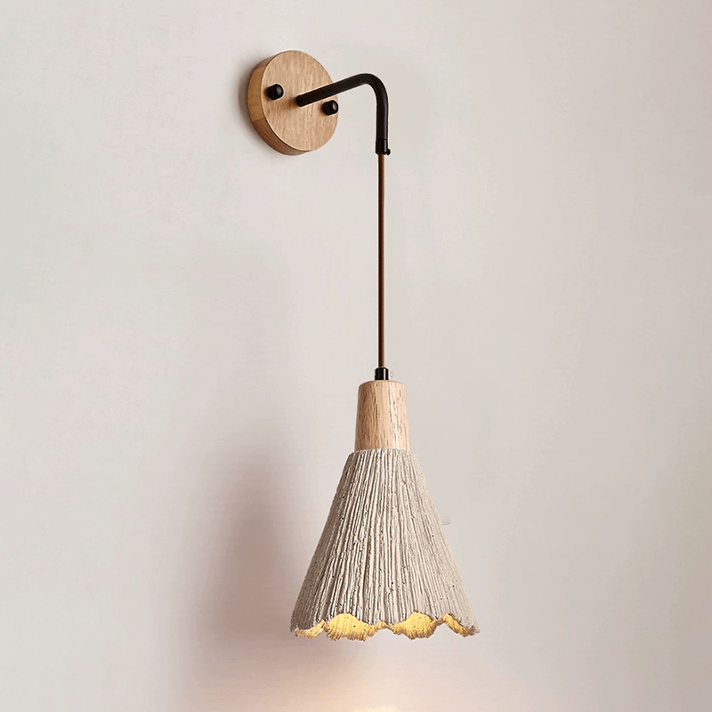 Aplique de Pared Mid-Century en Madera Texturizada – Estilo Retro para Ambientes Sofisticados-Wall Light Fixtures-Hogar88-Estillo B-Hogar88