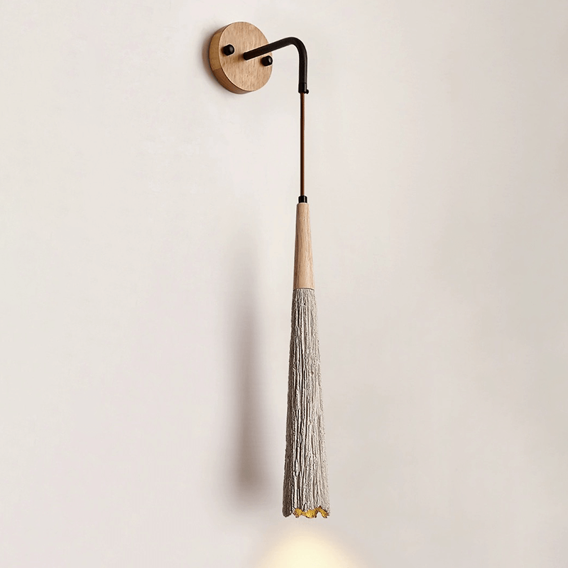 Aplique de Pared Mid-Century en Madera Texturizada – Estilo Retro para Ambientes Sofisticados-Wall Light Fixtures-Hogar88-Estillo D-Hogar88