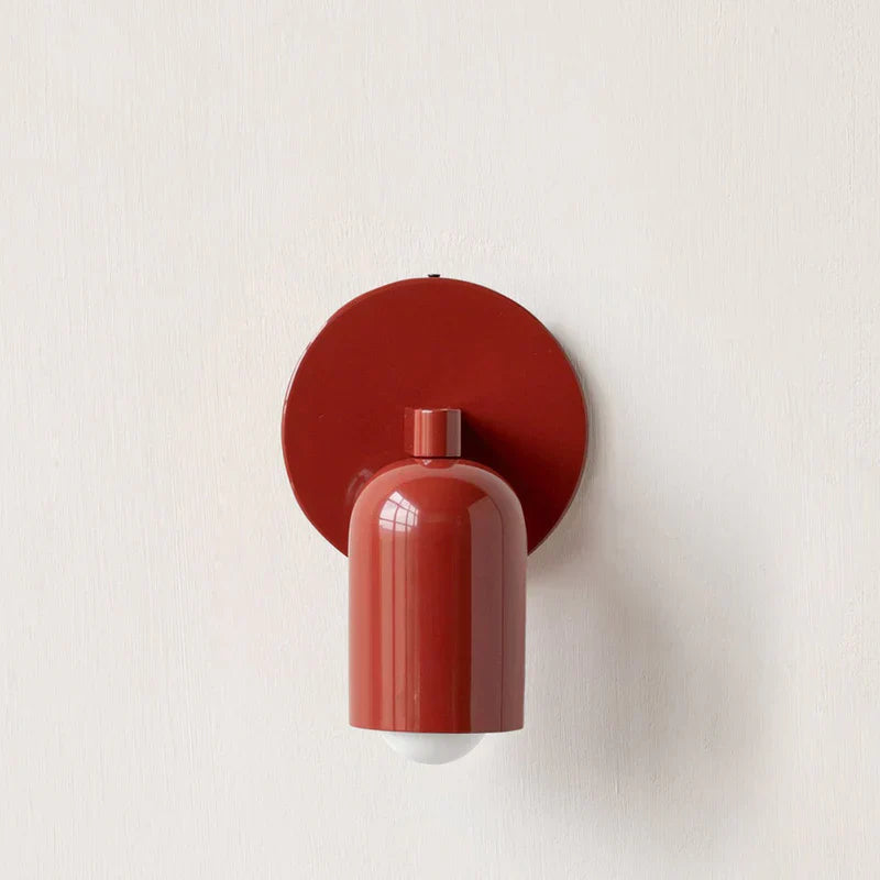 Aplique de Pared Minimalista de Vidrio de Color Moderno – Elegante y Compacto-Lamp-Hogar88-Rojo-Hogar88