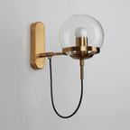 Aplique de Pared con Globo de Cristal – Estilo Elegante para Interiores-Wall Light Fixtures-Hogar88-Bronce-Transparente-Hogar88