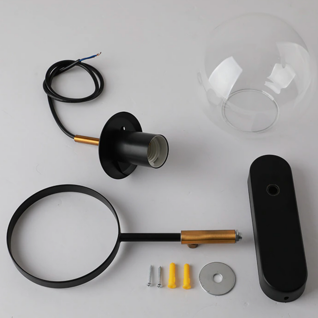 Aplique de Pared con Globo de Cristal – Estilo Elegante para Interiores-Wall Light Fixtures-Hogar88-Hogar88