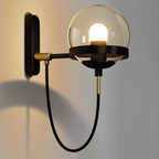 Aplique de Pared con Globo de Cristal – Estilo Elegante para Interiores-Wall Light Fixtures-Hogar88-Hogar88
