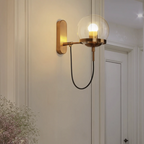 Aplique de Pared con Globo de Cristal – Estilo Elegante para Interiores-Wall Light Fixtures-Hogar88-Hogar88
