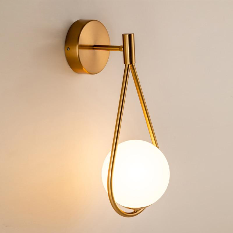 Aplique de Pared con Globo y Bucle – Diseño Moderno Elegante-Wall Light Fixtures-Hogar88-Hogar88