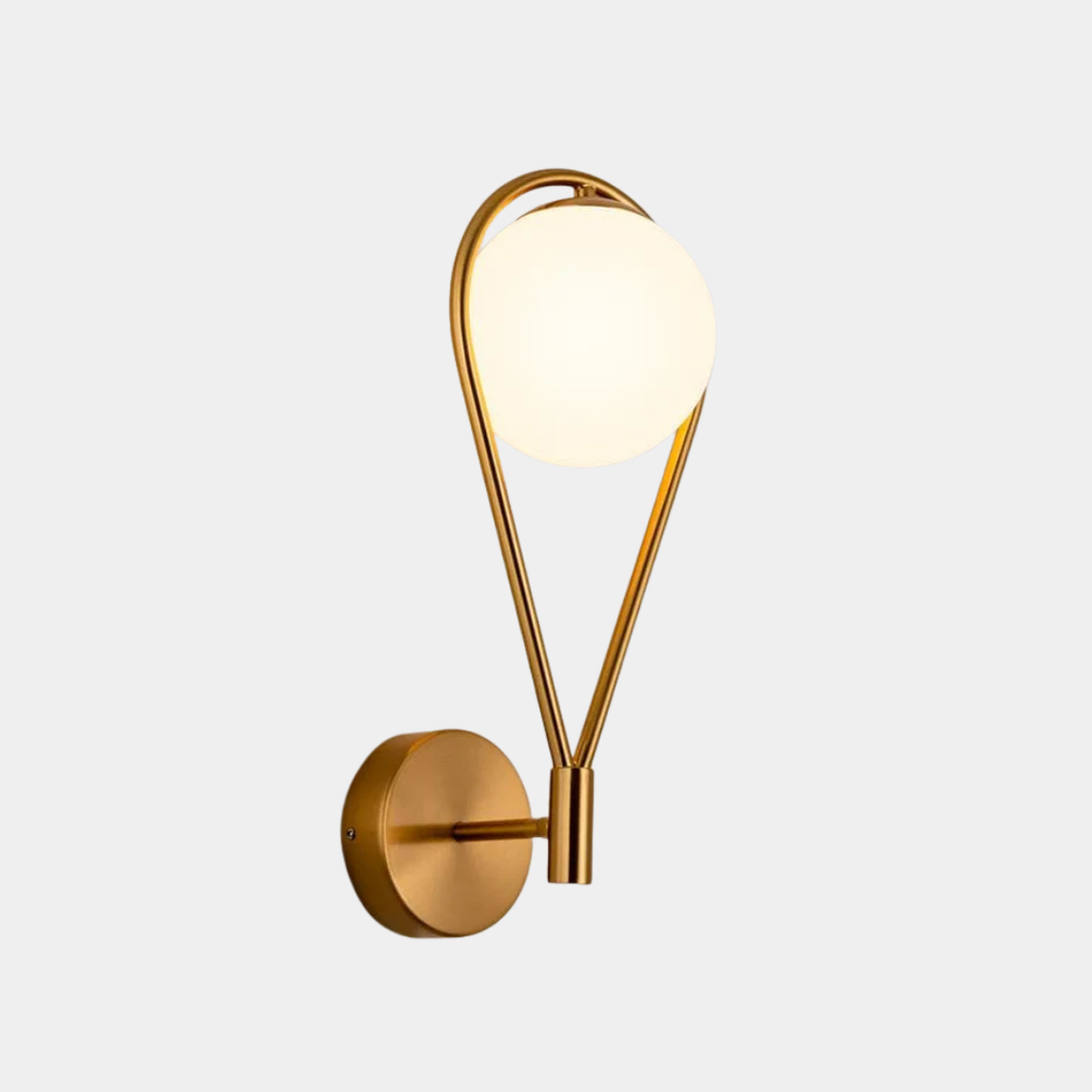 Aplique de Pared con Globo y Bucle – Diseño Moderno Elegante-Wall Light Fixtures-Hogar88-Latón-Hogar88