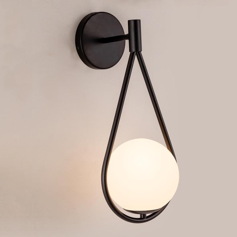 Aplique de Pared con Globo y Bucle – Diseño Moderno Elegante-Wall Light Fixtures-Hogar88-Negro-Hogar88