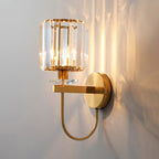 Aplique de Pared de Cristal Cilíndrico – Diseño Moderno en Dorado-Wall Light Fixtures-Hogar88-Hogar88