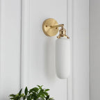 Aplique de Pared de Porcelana Blanca – Diseño Moderno con Latón-Wall Light Fixtures-Hogar88-Hogar88
