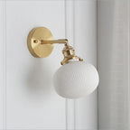 Aplique de Pared de Porcelana Blanca – Diseño Moderno con Latón-Wall Light Fixtures-Hogar88-Hogar88
