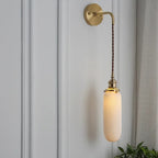 Aplique de Pared de Porcelana Blanca – Diseño Moderno con Latón-Wall Light Fixtures-Hogar88-Hogar88