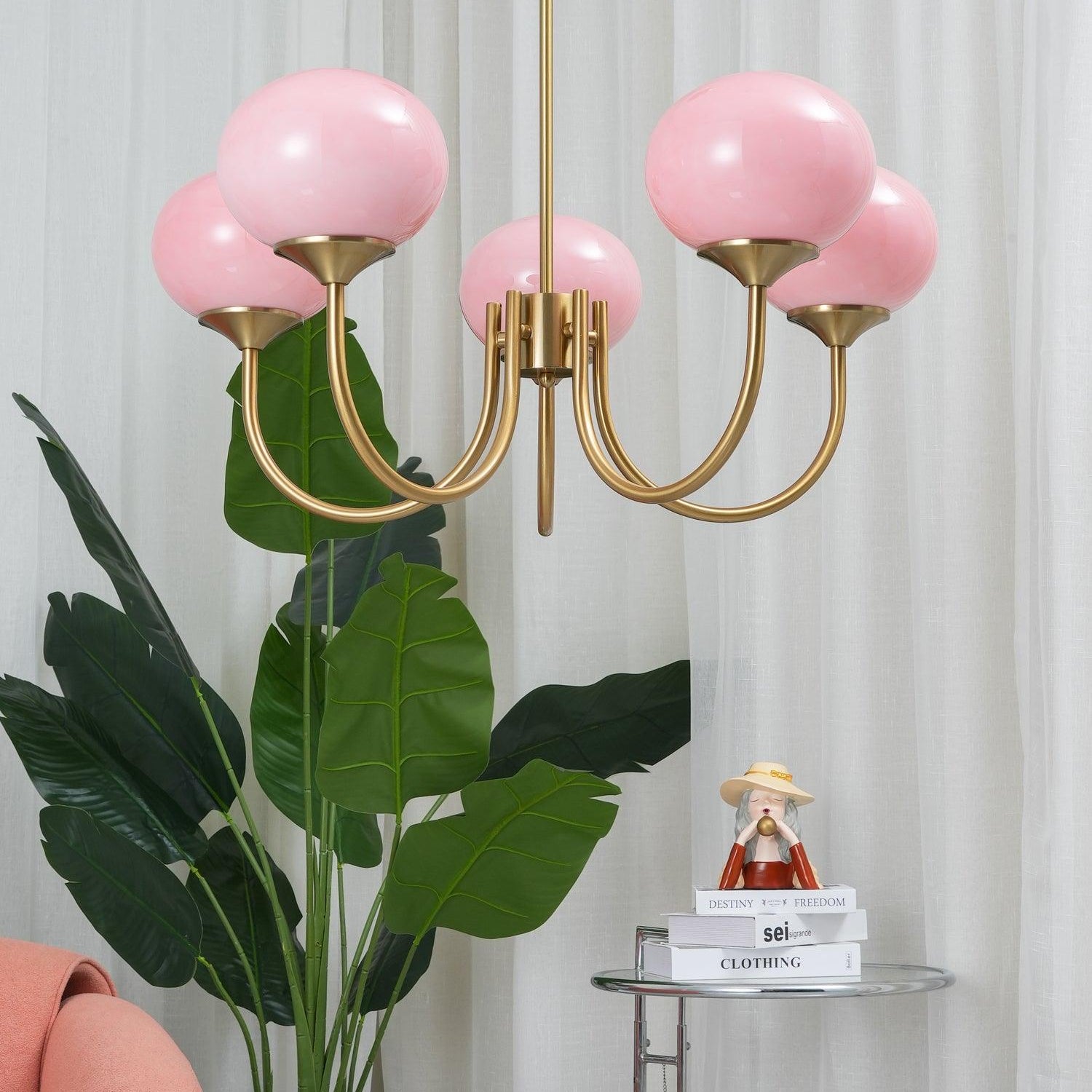 Araña de Techo Moderna de Vidrio con Acabado Dorado Decorativo – Elegante, Sofisticada y Versátil-Lamp-Hogar88-Hogar88