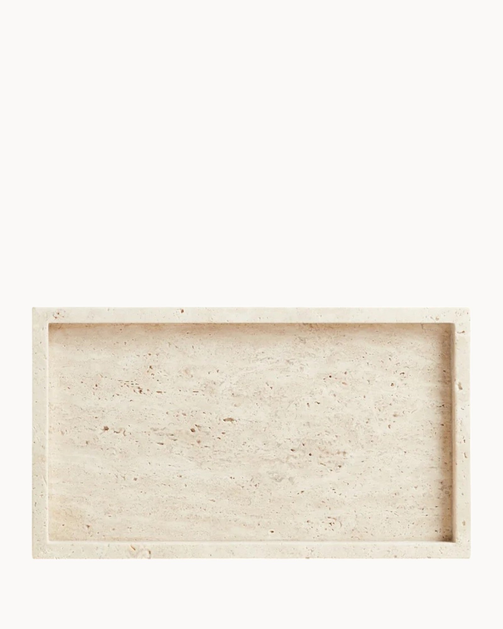 Bandeja de Baño de Mármol – Travertino Beige – Cosméticos y Jabón-Decorative Trays-Hogar88