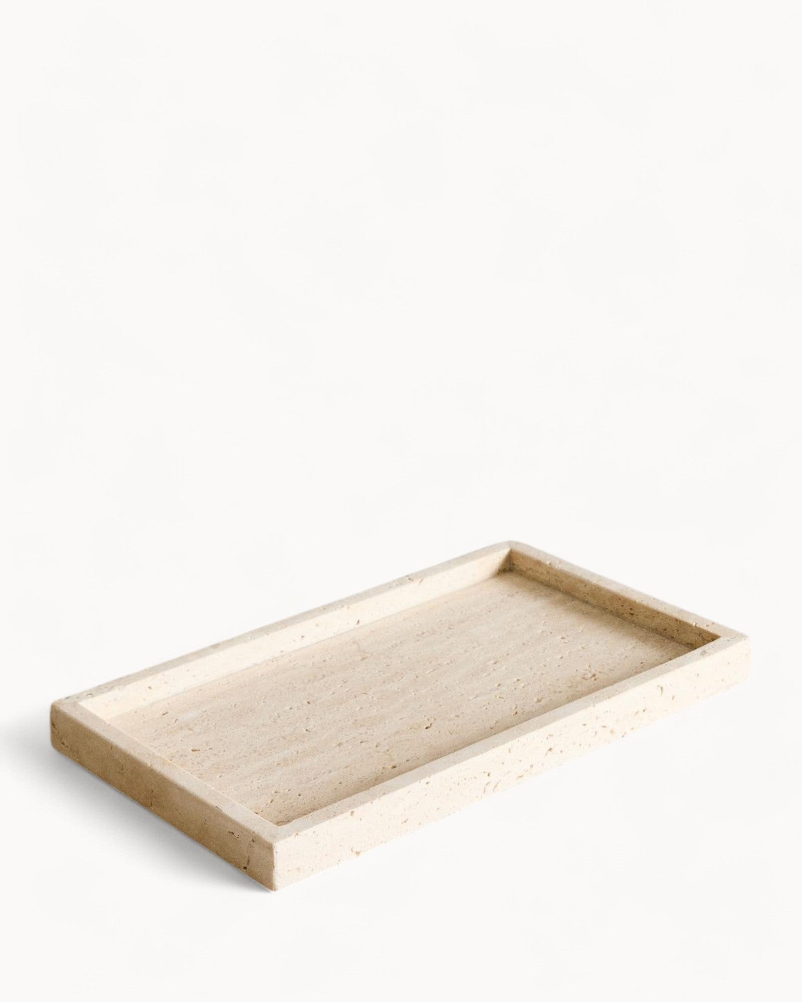 Bandeja de Baño de Mármol – Travertino Beige – Cosméticos y Jabón-Decorative Trays-Hogar88