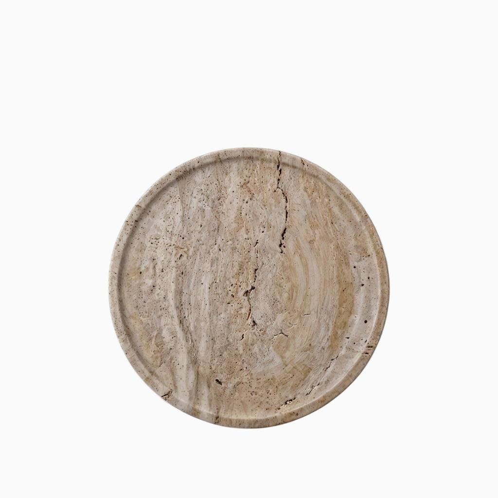 Bandeja de Cerámica – Travertino Beige – Para Perfume, Velas y Joyería-Decorative Trays-Hogar88