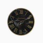 Reloj de Pared Marseille – Negro y Dorado – Metal y Efecto Mármol-Wall Clocks-Hogar88