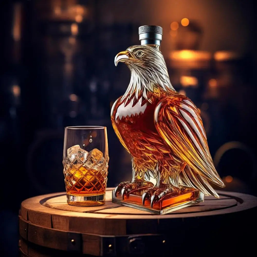 Botella de Whisky Águila de Cristal – Regalo para Coleccionistas-Decanters-Hogar88-Hogar88