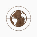 Reloj de Pared con Mapa del Mundo – Metal Marrón – Diseño Industrial-Hogar88