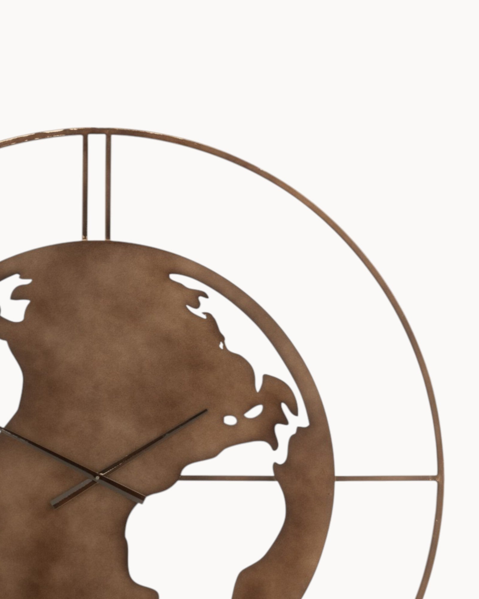Reloj de Pared con Mapa del Mundo – Metal Marrón – Diseño Industrial-Hogar88
